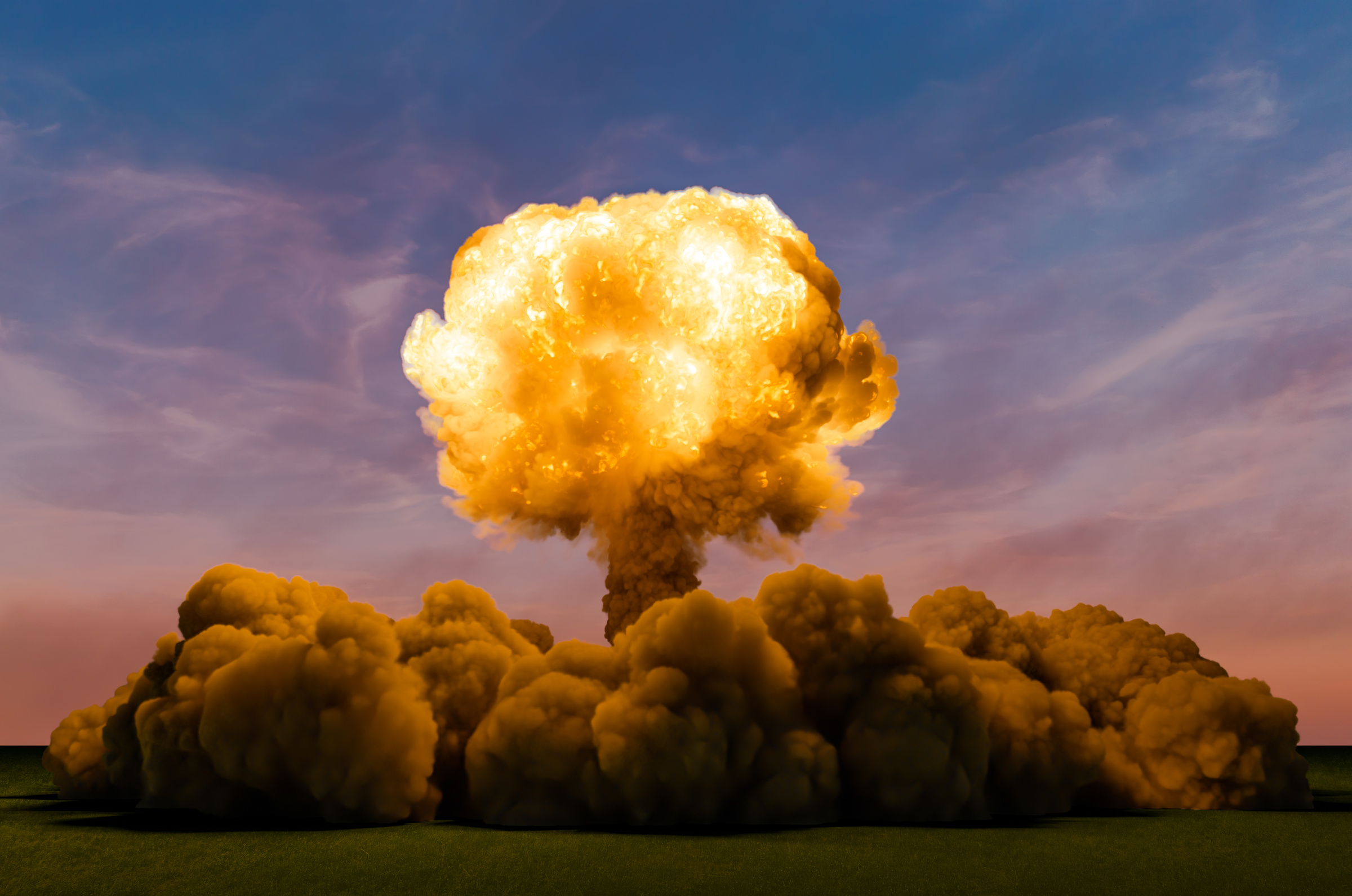 Atom Bomb Explosion 3D Rendering